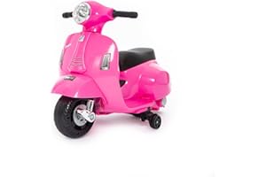 BabyCar Mini Vespa Electrica Niños 1–3 Años | Moto Electrica Niños 6V Estilo Vespa Piaggio con Luces, Sonidos y Ruedas Estabilizadoras | Motor 25W con Acelerador de Pedal | Rosa