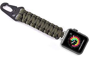 YOTHCHOSE Paracord Keychain Clip Compatible with Apple Watch Fob Military Braided Strap