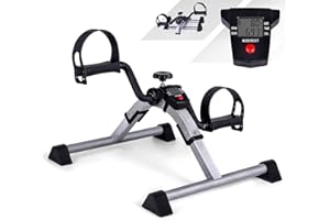 ‎VAZILLIO Mini Bike Heimtrainer Pedaltrainer Arm und Beintrainer Fitnesstrainer, Fitness Fahrrad Fitnessgerät mit LCD-Monitor Einstellbarer Widerstand Heimfahrrad Trainingsgerät für Zuhause Büro