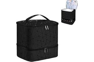 FUTUHADA Sac de Rangement Sac de Voyage pour Vernis à Ongles, Trousse de Maquillage Organisateur de Vernis à Ongles, Grand Boite Rangement Vernis a Ongle, Sac de Transport pour Accessoires d'ongles (Noir)