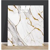 UKAB DEKOR 30x60 cm Kendinden Yapışkanlı Gold Mermer Seramik Desenli K&ouml;p&uuml;k PVC Duvar Paneli Banyo Mutfak 9015