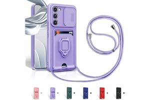 Aithne Funda con Cuerda para Samsung Galaxy S20 FE 4G / S20 FE 5G Case con Ranura para Tarjetas,360 Anillo función de Soporte Cubierta -Púrpura