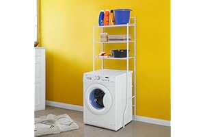 Inbagno Scaffale Sopralavatrice L.66 cm 3 Ripiani in Acciaio Bianco Salvaspazio in Kit di Montaggio