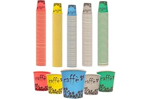 RFD - 500 Bicchierini Caffè Multicolor da 75ml |Tazzine Usa e Getta in Carta Biodegradabile | Perfetti per Caffe, Cappuccino, Espresso | Ecologici e Convenienti