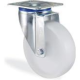 Badem10 Kama Oynak Tablalı 80x32 mm Teker Poliamid Beyaz Bur&ccedil;lu Ağır Y&uuml;k Tekeri