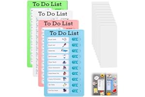 SXCCNW Checklist Boards, 4 Stück To Do List Checklist Board, Memo Checklist Boards, Memo Checkliste Boards mit 40 Blanko Papier für RV Zuhause Reisen Zeitplan Lernplanung Erinnerung 20 x 12 cm 4 Farben