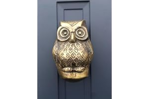 CASAS DOOR FURNITURE Baby Owl Door Knocker Antique Brass
