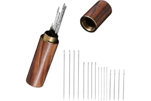 SYQZMYA 30 Stück Nähnadeln Selbsteinfädelnd Set Nähnadeln Mit Großem Öhr Handstricknadeln mit Nadelzylinder aus Holzstickerei Scharfe Gobelinnadeln Einfädelhilfe für Nähnadeln für Häkelprojekte DIY-Handwerk