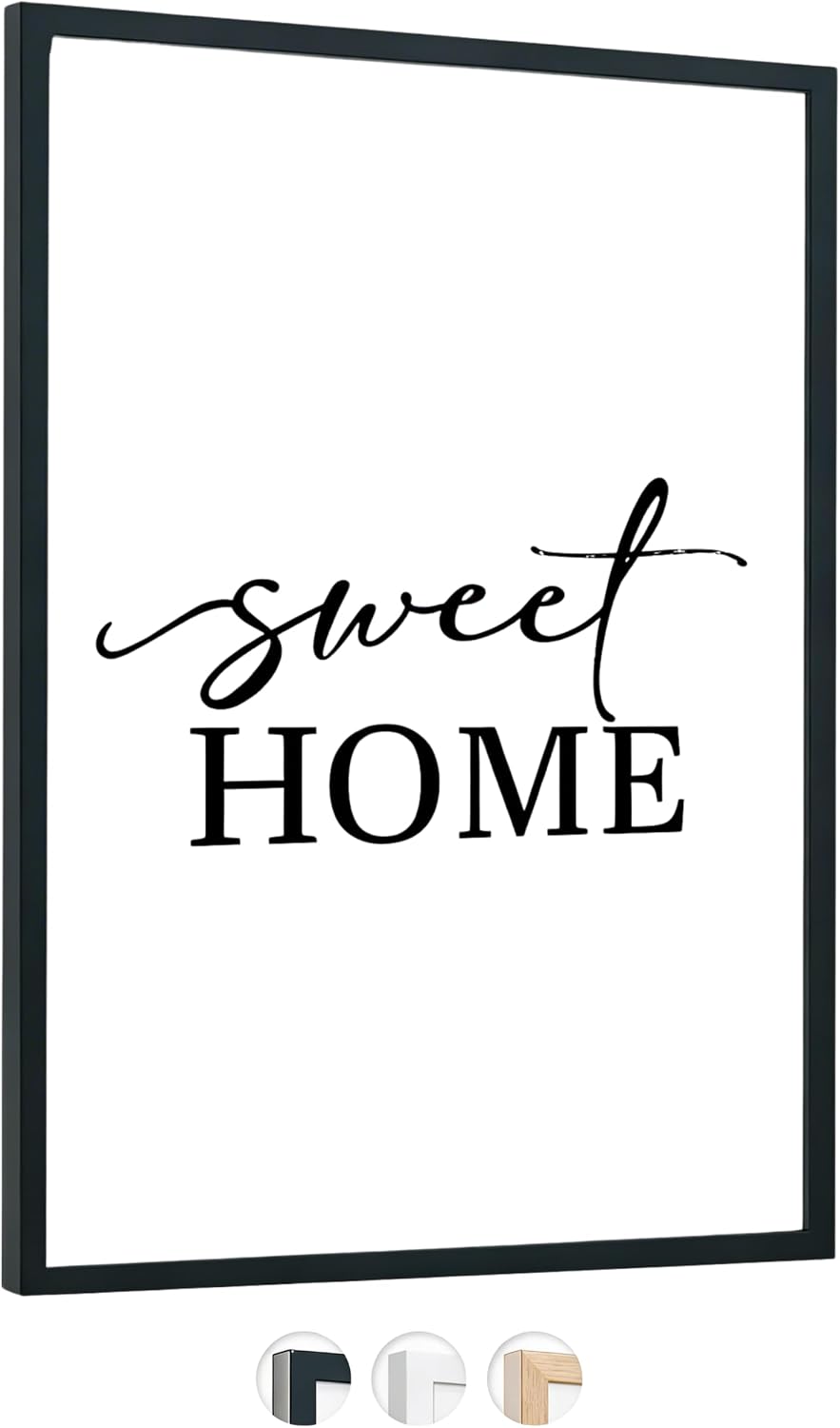 edihome, Marcos de Fotos A3, (1 Unidad), 29,7 x 42 cm, de Madera, Lamina Acrilica, para Título Universitario, Poster, Fotografias Boda, Comunión, Diplomas (Negro - 1 Unidad)