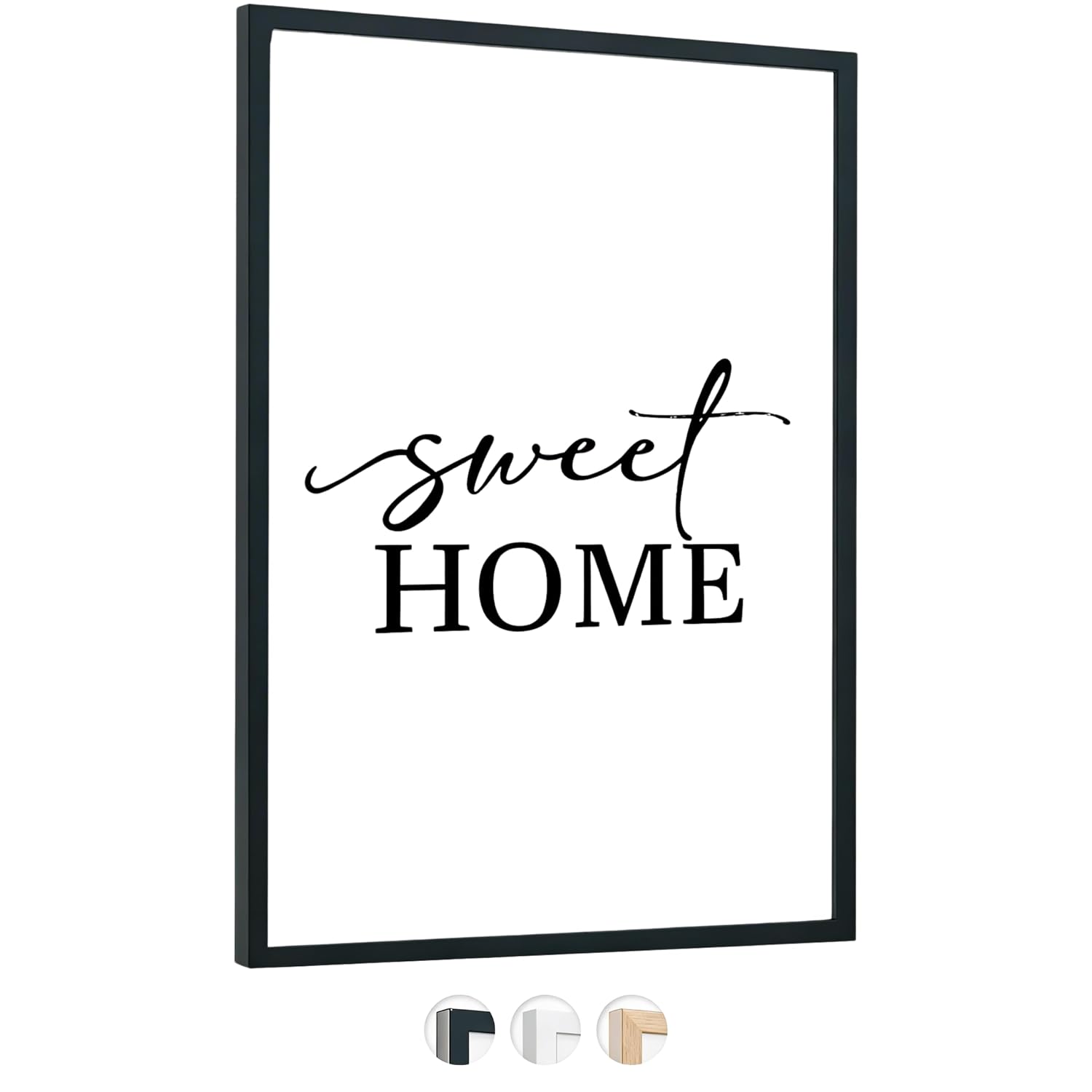 edihome, Cornice A3, (1 unità), 29,7 x 42, Legno, Portafoto, Laminato Acrilico, per Diploma Universitario, da Parete, Poster, Cornici, per Quadri (Nero, 1 unità)