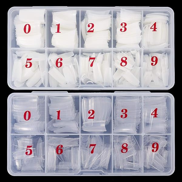BeauFairy Falsche Nägel Kit – 500 Transparente Nagelspitzen + Kleber & Werkzeug, Für Gelnägel