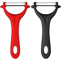 Lot De 2 éplucheurs Universels - Forme En Y, Lame Pivotante, Poignée Ergonomique En Bois, Pour Légumes Et Fruits
