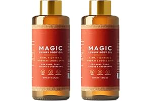 SHNBKLS Besque Magic Body Oil - 100 ml, repulpe, raffermit, raffermit et hydrate la peau, les bras, la poitrine, les cuisses et le ventre, convient à une utilisation complète du corps (2Pcs)