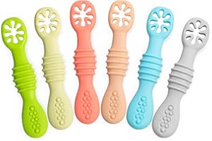 ‎BTRFE Babylöffel,Baby Lernlöffel Set,100% Extra Weich Silikon BPA frei,Fütterlöffel und Zahnungshilfe für BabySilikon Löffel für Baby und Kleinkind Säugling Kinder 4 Monate + (Lernlöffel für Babys 6pcs)