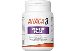 ANACA 3 - Ventre Plat - Complément Alimentaire - Favorise La Digestion(1) - Fenouil, Calcium, Zinc & Ascophyllum - Programme Minceur 30 Jours - Fabriqué En France - 60 Gélules