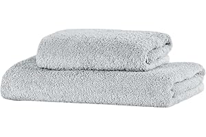 GIOVANNI DOLCINOTTI MADE IN ITALY Giovanni Dolcinotti | Set of 2 Bath Towels - Pearl Grey - 100% Cotton