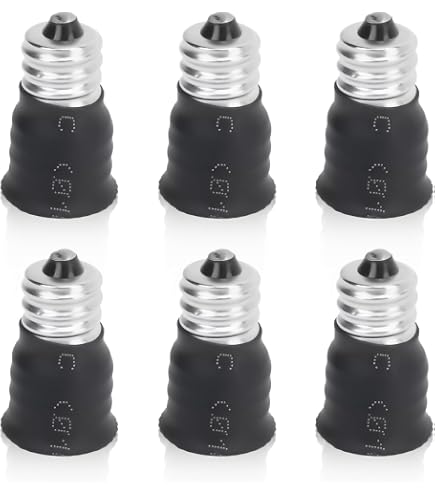 PATIKIL Adattatore Per Lampada Da E14 A E12 - 4 Pezzi, Rame, Tono Oro - 3