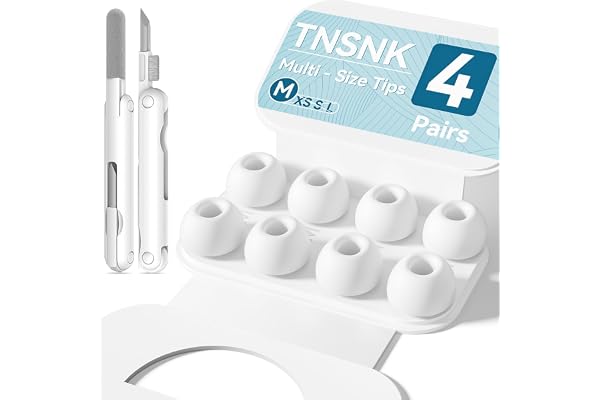 TNSNK Replacement Ear Tips for AirPods Pro 2nd/1st, Vit - (Storlek M)