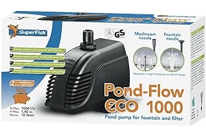 SuperFish 676015/2800 Pond Flow eco 1000 Pompe pour Fontaine