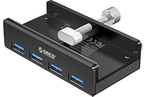 ORICO Hub USB 3.0, 4 Porte con Alimentatore 5V/2A - Splitter USB SuperVelocità 5Gbps in Alluminio, Compatibile con iMac, PS5, Hard Disk Esterni, Monitor, Tastiere e Dispositivi USB