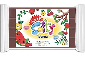 AVENUE MANDARINE SO0880350800C - Block Super Softy pflanzliche Knete / Modelliermasse 350g, auf Wachsbasis,trocknet nie, extra weich, ab 2 Jahren, glütenfrei, ohne Gentechnik, Braun, 1 Stück