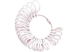 Meowoo Medidor Anillos Dedo Ring Sizer Medidor para Reino Unido Anillos Dedo Mandril Calibrador(Blanco)