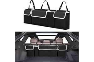 Casenly Organizador Maletero Coche, Bolsas de Maletero para Autopartes con 4 bolsillos Plegable Organizador Maletero para Coches, SUVs, Camiones y Furgonetas