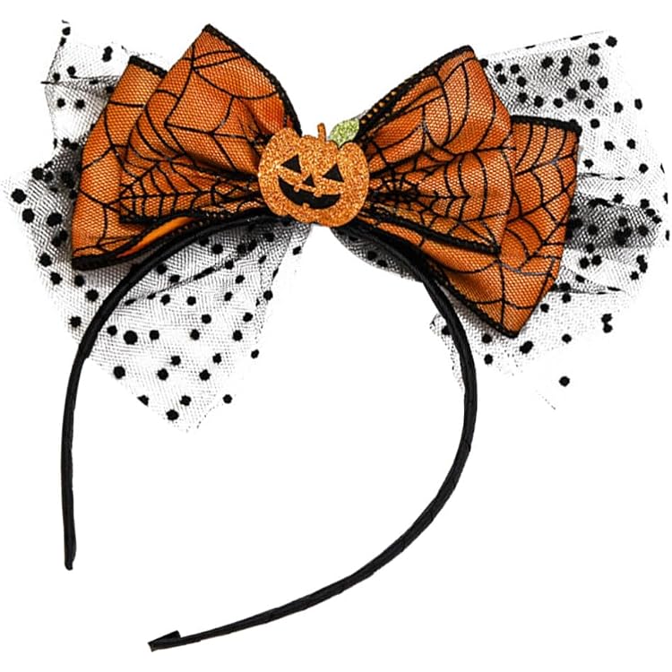 Bandeau Citrouille Halloween - Tissu Orange - Taille Unique ~15 Cm - Pour Costume, Cosplay, Décoration