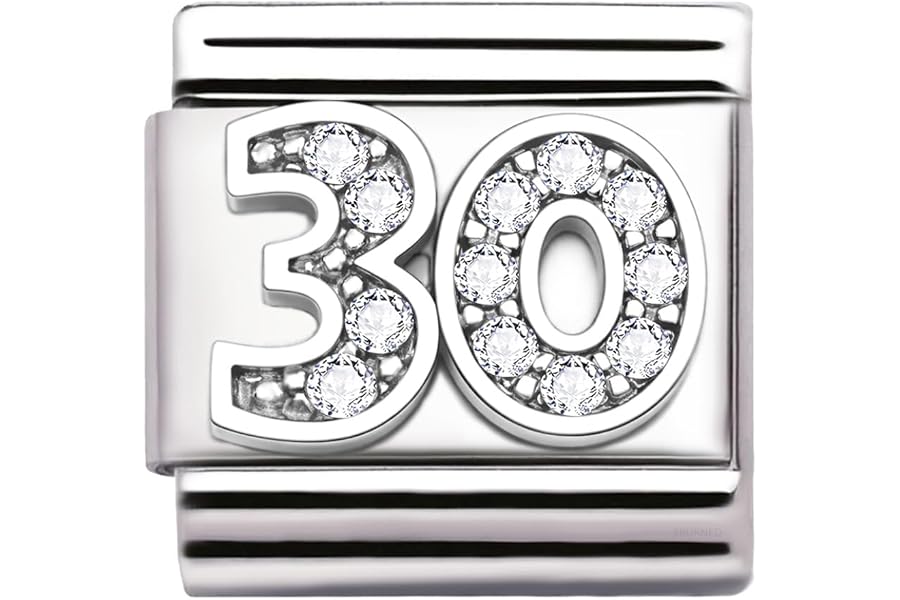 Italian Charm Link Number Birthday Milestones fit 9mm bracelet