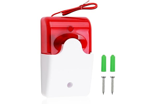 Alarme Lumineuse Sonore Clignotant, Voyant D'Avertissement de Sécurité Extérieure avec Alarme Sonore et Lumineuse, Sirène de 110 dB et Clignotement Rouge 150 Fois par Minute, Résistant aux Chocs(220V)