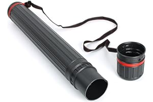 QUICKDRAW Adjustable Telescopic Drawing Tube 78cm to 130cm – A1 Paper Storage Tube with Shoulder Carry Strap – Art Work Case Teletube for Drawings, Blueprints, Posters, Documents, Architects, Students & Artists