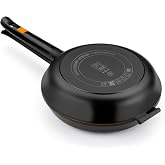 BRA Efficient Duo | Double Potato Omelette Pan 20 cm | 20 cm Diameter, Cast Aluminum, Triple Layer Non-Stick, 100% PFOA Free,