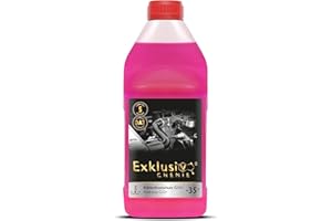 Exklusiv Chemie Antigel pour radiateur G12+ | Durabilité 5 ans | Liquide de refroidissement voiture à -35° | Liquide de refroidissement voiture G12 | Prêt à l'emploi | 1000ml