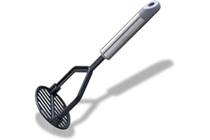 Fackelmann MODE Potato Masher, Plastic, Heat-Resistant, Non-Stick, Fruit & Vegetable Baby Food Masher, Large Sturdy Press Plate, Handheld Food Crusher, Ricer, For Jam Vegetables & Fruits, 26cm