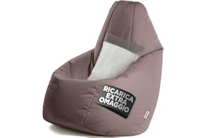 Avalon - Pouf Poltrona Sacco Grande L Jive, Puffo per Sedersi Ergonomico, Pouf a Sacco in Tessuto Antistrappo e Impermeabile, Comoda Poltrona a Sacco Moderna, Made in Italy(80x80x125cm-Tortora)