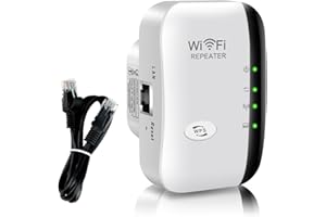 KQLHLHDYZ Amplificateur de signal WiFi sans fil 2,4 GHz 300 Mbit/s avec antenne intégrée, port LAN, installation facile (blanc)