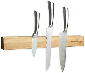 Bamboo Magnetic Knife Bar Wall Knife Holder Wooden Knife Stand Magnetic Knife Holder Kitchen Tool Holder M W Amazon De Home Kitchen