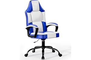 FRUYYZL Sedia Gaming Ergonomica Blu, Poltrona Gaming in Pelle PU Traspirante, Gaming Chair Regolabile in Altezza, Sedie Gaming Girevole Mobile, Comoda Poltrona Gamer per Adulti e Bambini (Blu)
