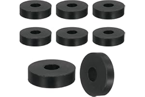 QUARKZMAN 12 Stück Gummi Unterlegscheiben Schwarz, 30mm Außendurchmesser 10mm Innendurchmesser 8mm Dicke Distanzhülsen Gummidichtung Rund Abstandshalter für Wasserhahn Möbel Maschinentechnik