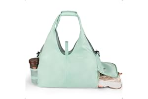 HUALIANG Borsone Palestra, 25L Borsone Palestra Donna, grande borsone da viaggio con scomparto per scarpe, borsone palestra uomo, può contenere tappetino da yoga, palestra, yoga, sauna（Verde） (Verde)