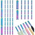 PH PandaHall 48pcs Rainbow Shoelace Aglets 6 Styles Metal Shoe Lace Tips Head Open Mouth Aglet Tips Replacements End Tips for DIY Shoelace Repair Sneaker Hoodies Beach Pants Sweatshirts