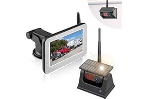 BGOODVISION Magnetic Wireless Backup Camera with Monitor 5 Inch Solar Front/Rear View Camera IP68 Night Vision Backup Camera for Trucks Kit with Rechargeable Battery for RV Trailer Camper