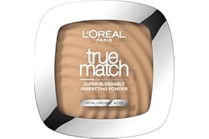 L'OREAL PARIS L'Oréal Paris Powder Foundation, Super-Blendable, With Hyaluronic Acid, Light Texture for a Flawless Finish, True Match Perfecting Powder, W3