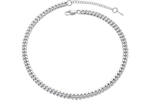 PROSTEEL Chaîne Collier Homme à Maille Gourmette en Acier Inoxydable/Plaqué Or/Couleur Noir - Largeur 4,8mm/6mm/10mm/14mm - 36/46/51/55/61/66/71/76cm de Long