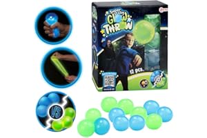 Toi-Toys Boules Collantes Glow in The Dark Set Bleu et Vert - Esemble de 12 pièces Boule Fluorescente de Jeux Lance-Balles Jeu de Balle l'extérieur et l'intérieur a partir de 3 Ans
