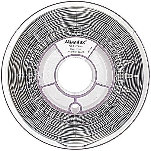 Minadax® 1kg Premium Qualitaet 1,75mm PLA-Filament silber fuer 3D-Drucker hergestellt in Europa - 2