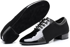 JMORCO Scarpe da danza latina per uomo Scarpe da ballo moderne da uomo Scarpe da tango latine in tessuto Oxford maschile Tacchi da 2,5 cm Calzature da ballo sociali morbide e traspiranti(Straight bottom,41)