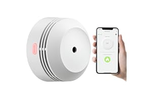 AEGISLINK Wi-Fi Smoke Alarm, AGEISLINK Wireless Smart Fire Alarm, Smoke Detector Works with Tuya/Smart Life App for Home, Replaceable Battery & 10-Year Lifetime, Self-Check Function, EN 14604, S-WF240
