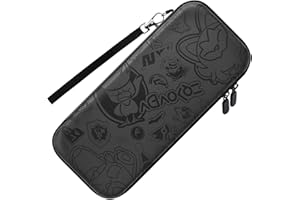 PALPOW Switch Tasche Kompatibel mit Nintendo Switch/OLED, Switch Hülle Case Tragetasche mit Aufbewahrung für 10 Spielekarten und Accessoires - Schwarz