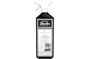 MAISON BRIOCHIN : Nettoyant Vitres et Verrières - Au Vinaigre - Nettoie, Dégraisse, Fait briller les Surfaces Vitrées - Séchage Rapide - Parfum Citron - - Fabriqué en France - 750ml